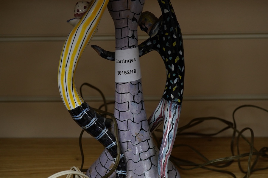 A 1950s Italian San Polo Otello Rosa wall light and table with repairs, both with original shades